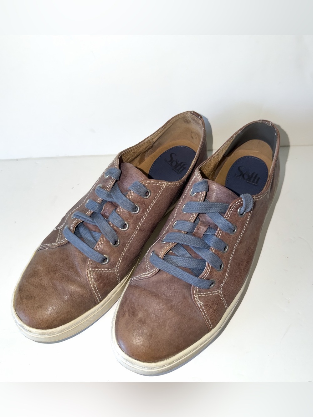 Sofft Baltazar leather sneaker Low-Top Deep Burgundy/Blue Laces Sz 9.5 - Picture 8 of 8